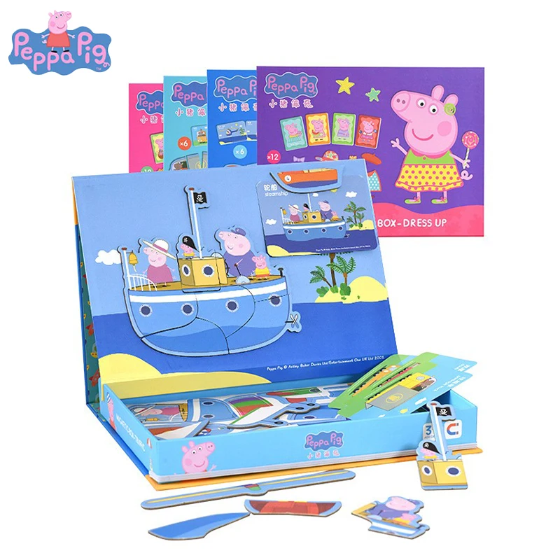 Peppa Pig Magnetic Puzzle Children's Puzzle Boys and Girls' Toys Multi functional Magnetic Stick Collage Birthday Gift