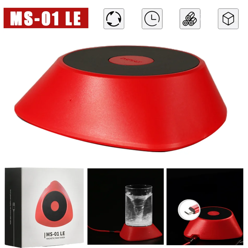 DSPIAE MS-01 CHARYBDIS Magnetic Lacquer Shaker with MS-R18 18MM*10 Magnetic Remote Lacquer Rotor for Paint Decorating
