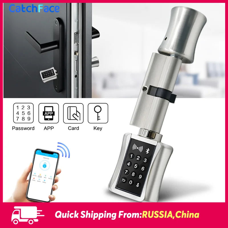 TTLock Bluetooh Remote Control Keyless Electronic APP Wifi Lock Digital Code RFID Card Cylinder Smart Door Lock Home Apartments