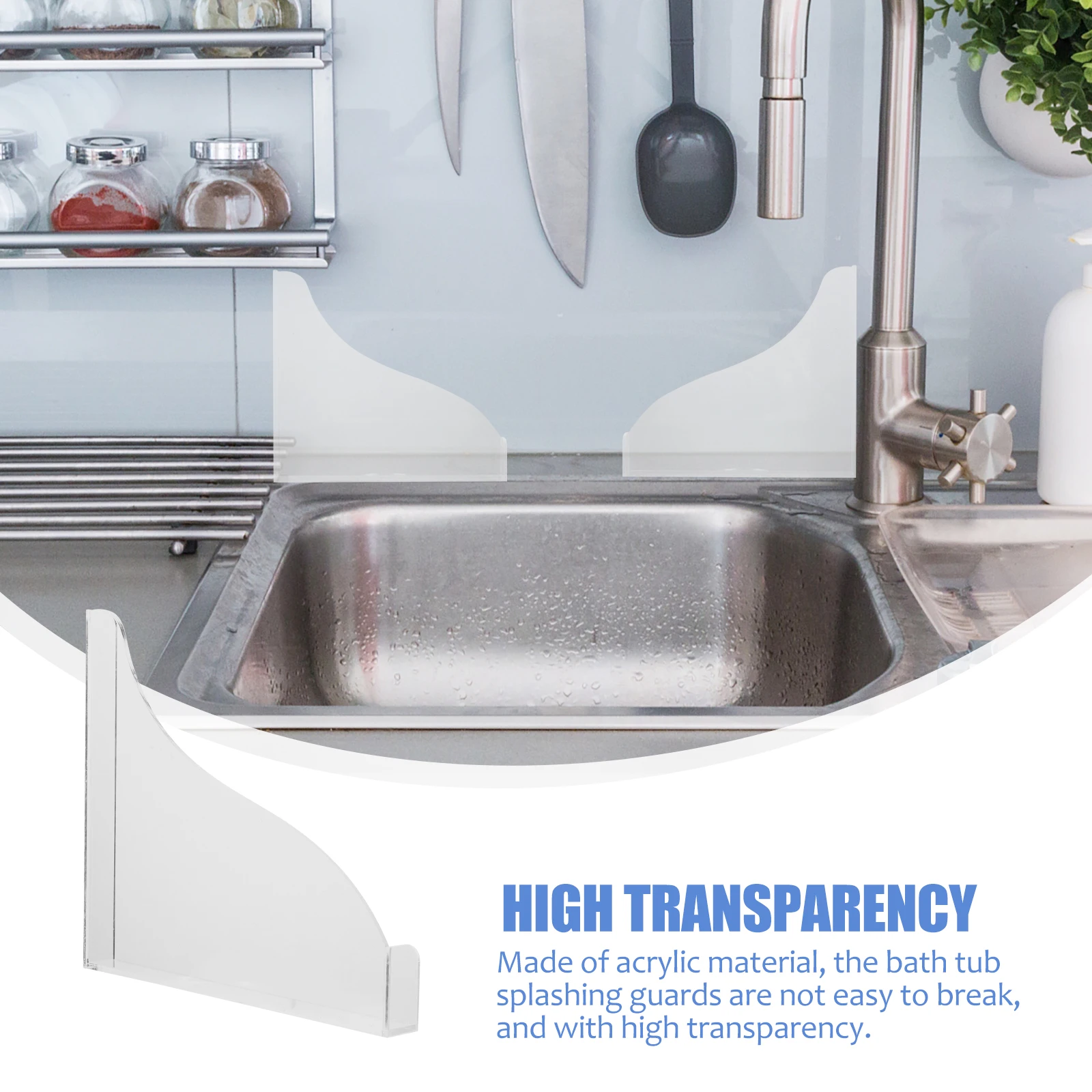 

Kids Splash Cover Set Acrylic Bathtub Splashing Guard Spray Water Transparent Shower