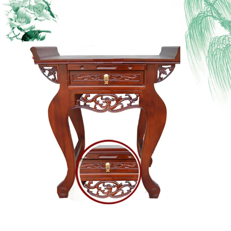 

Offering table Buddhist niche Chinese Buddha table Tribute table Incense case ornament frame Solid wood Elm God of