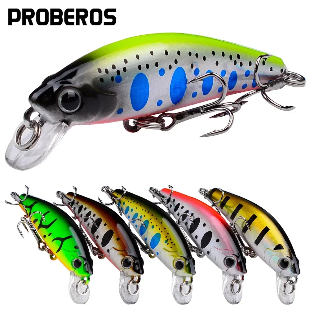 

1pcs Mini Sinking Minnow Wobblers Fishing Lures 5.6cm 6.8g Trout Artificial plastic Hard Bait Crankbait Bass Fishing Tackle