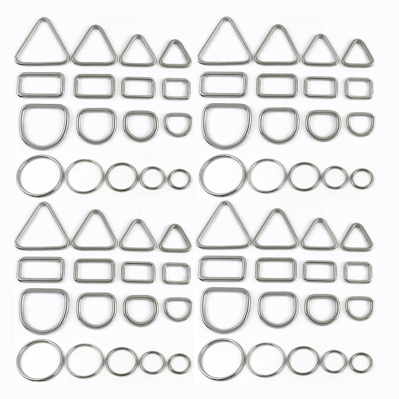 

5Pcs Meetee Stainless Steel Ring Buckle for Strap O D Rings Square Metal Buckles Dog Collar Webbing Fastener DIY Bag Accessories