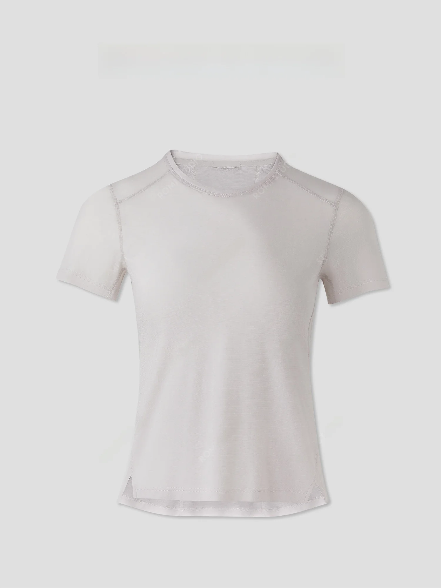 

Футболка Romi Studio из смесовой шерсти, легкая, мягкая на ощупь, спортивная, повседневная, свободного кроя, женская, летняя, однотонная RWCSSD2643