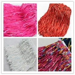 17cm Laser Tassel Fringe trim lace fabrics for show clothes crafts making dress skirt decoration