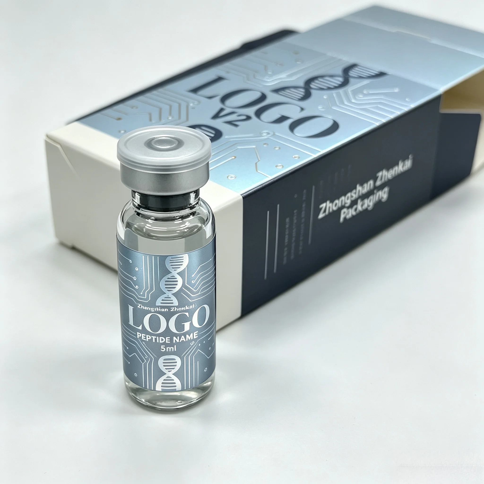 Commercial Standard Packaging Labels,Non-toxic Vinyl Stickers & Custom Boxes Fit Peptide Care Products