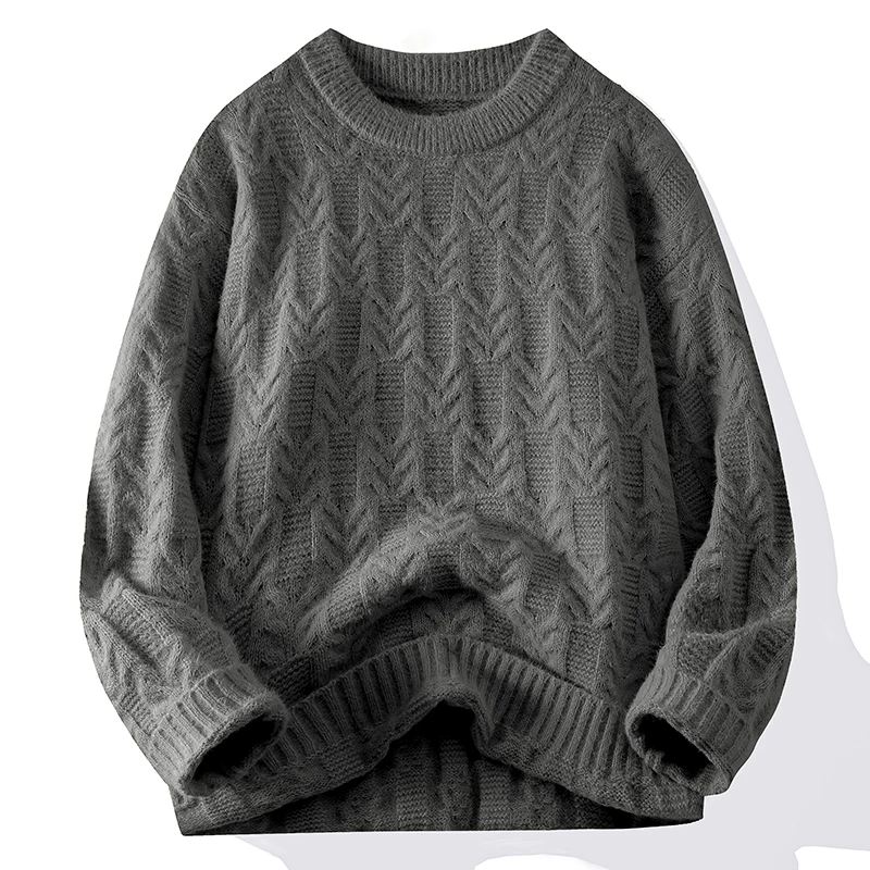 Autumn Winter Warm Mens Knitted Sweaters Fashion O-Neck Knit Pullovers Korean Streetwear Pullover Casual Mens Clothing