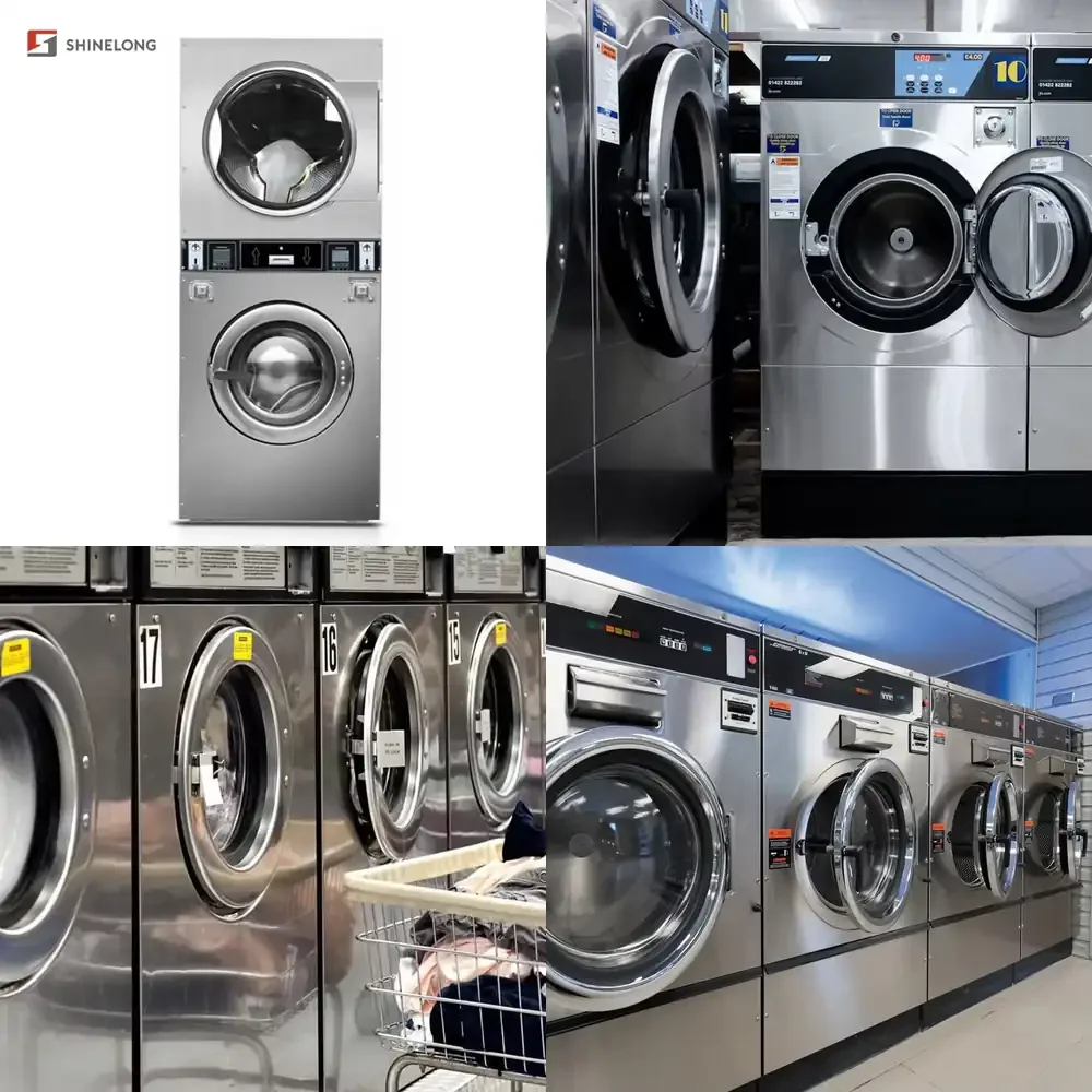 Full Automatic Laundry Washing Machines and Dryer Commercial Laundry Equipment Coin Operated 12kg