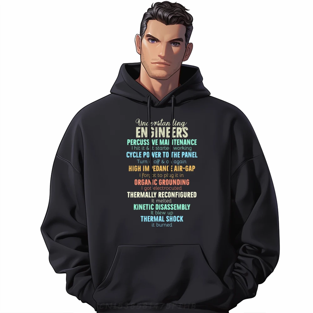 

Understanding Engineers Funny Sarcastic Engineering Present Mens Clothing Men's Hoodie Harajuku