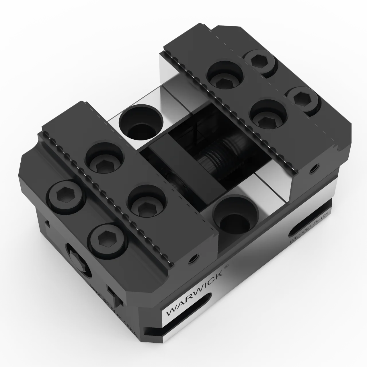 KSF75-100 Morsa centralizzata autocentrante compatta da 60 mm 3 "con ganascia grezza in acciaio seghettato per centro macchina meccanica CNC a 5 assi