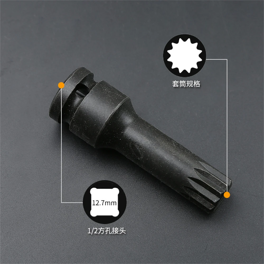 Imagem -04 - Star Bit Driver Impact Socket M5-m18 12point Spline 78 mm Chave de Fenda Pneumática Oil Pan Drain Plug Screw Bolt Repair Tool 1pc