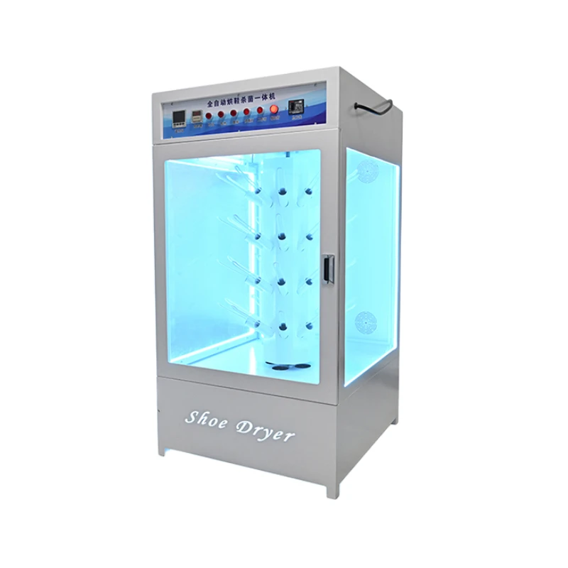 

Deodorizer Shoe Dryer Machine Rotating Three Sided Glass Perspective Industrial