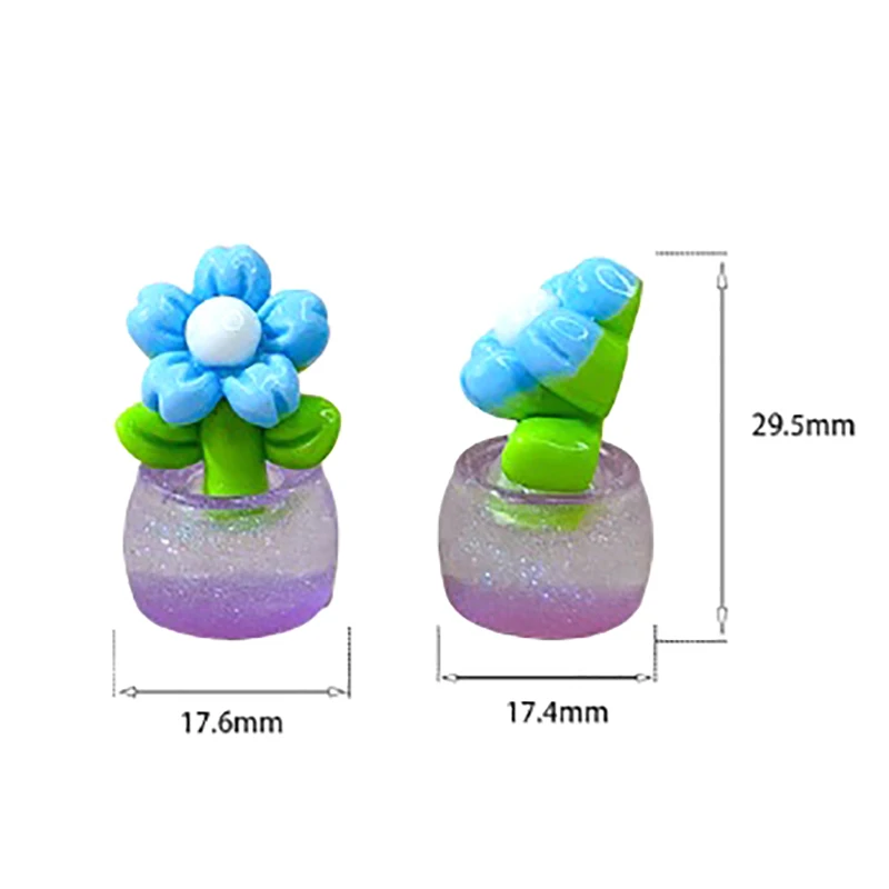 1pc DIY Resin Glow Toy Home Living Room Bedroom Decor Uminous Flower Potted Plants Ornament Micro Garden Landscape Decoration