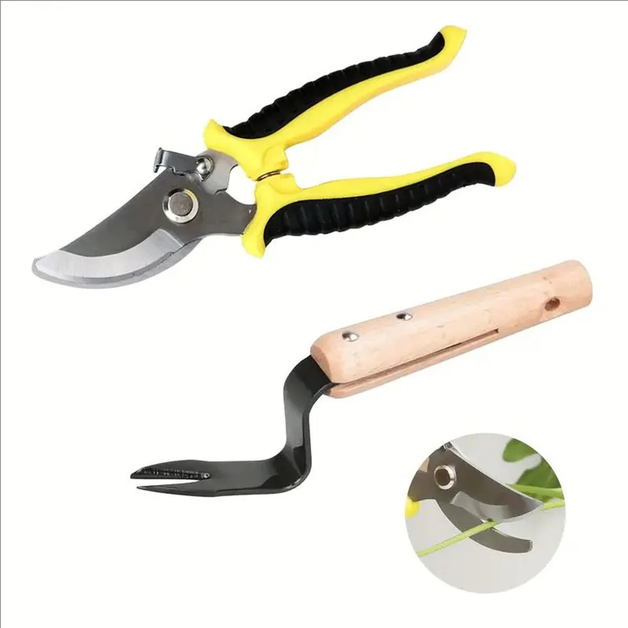 

Set of 2 Pieces, Weeder/Scissors Are Ideal Tools For Weeding And Pruning Tools, Pruning Weeder Tongs For Outdoor Garden Supplies