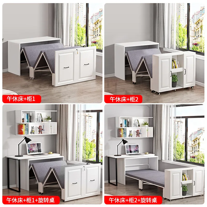 Multifunctional living room study desk bookcase wardrobe invisible bed folding bed cabinet integrated dual-purpose balcony hidde