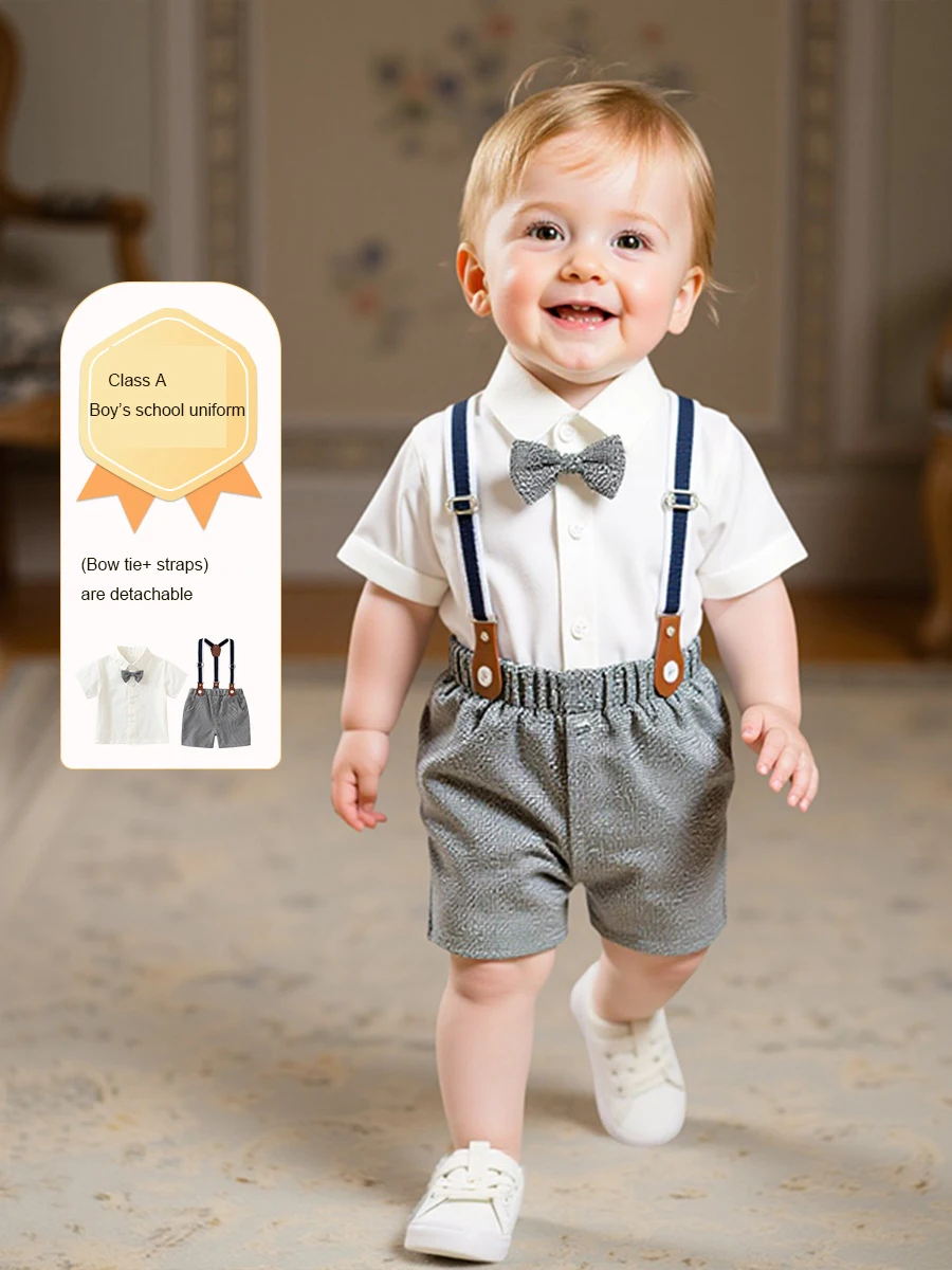 

baby boy summer gentlemen bow tie set for toddlers
