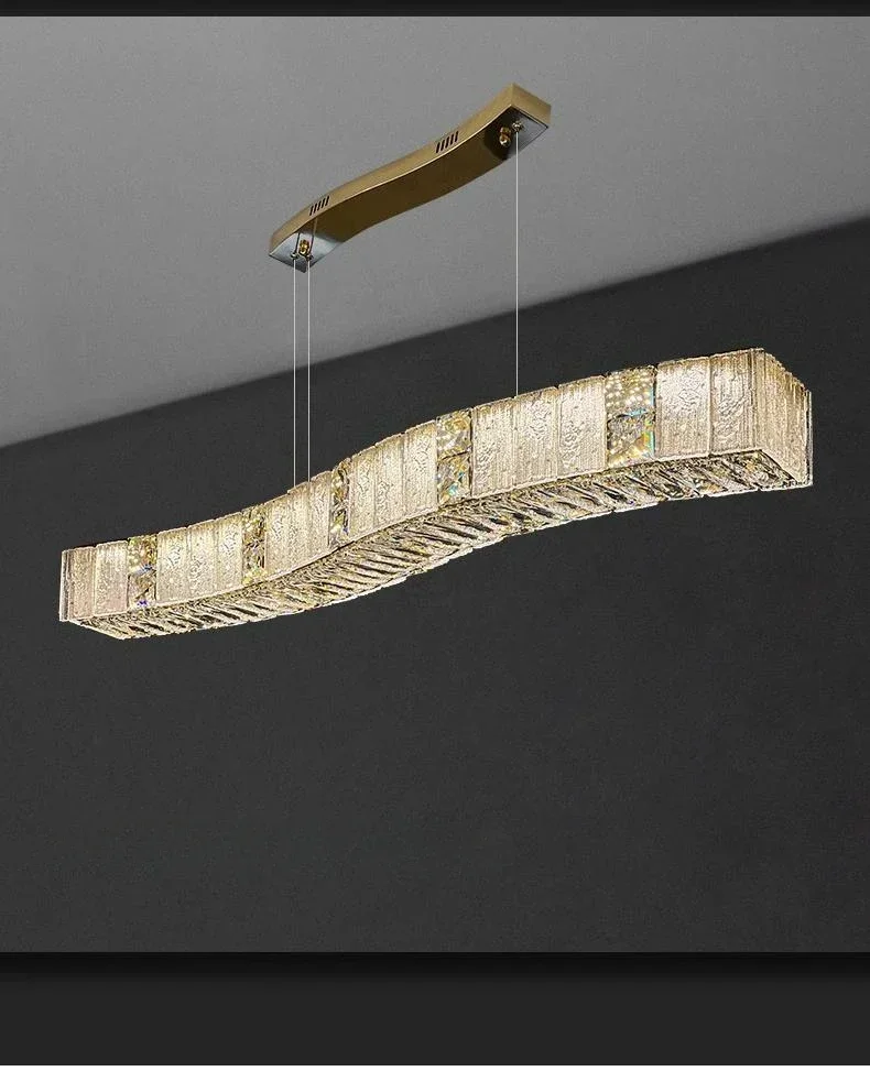 Pendant Light Luxury Crystals Cover Lamp Linear Line style Living Room LED Ceiling Lights Modern Dining room home deco