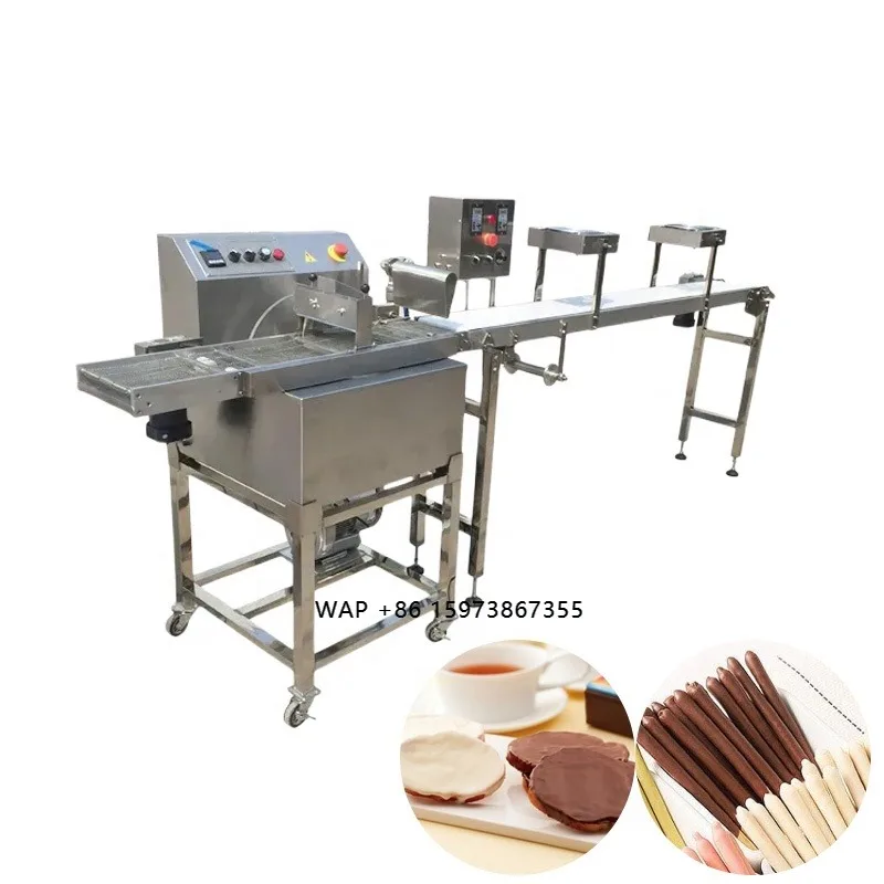Chocolate Enrobing Machine Chocolate Making Line Customize Cooling Tunnels Chocolate Nut Coating Enrober Machine