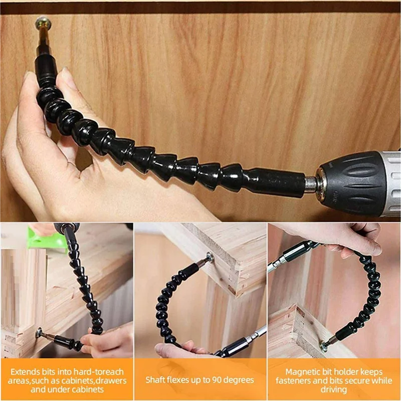ABRW-3 Set Set di punte per cacciavite con codolo esagonale per prolunga flessibile per trapano, set di adattatori per presa universale da 9 pezzi, punta per cacciavite