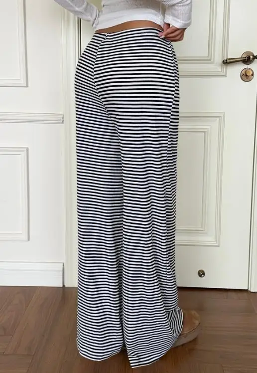 2025 가을 겨울 휴가 다용도 캐주얼 스트라이프 스트레이트 팬츠