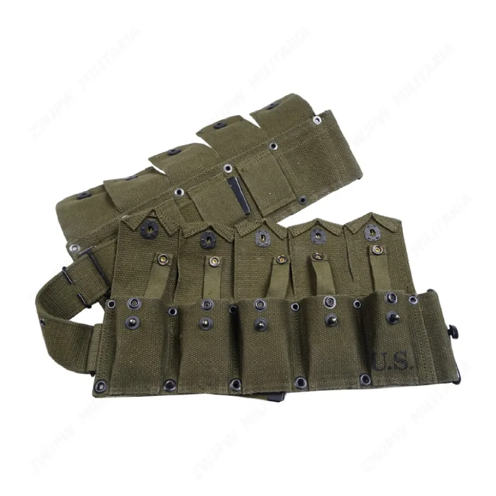 WW2 US A RMY M1 CANVAS GARAND TEN CELL POUCH  ARMY GREEN  HIGHT QUALITY