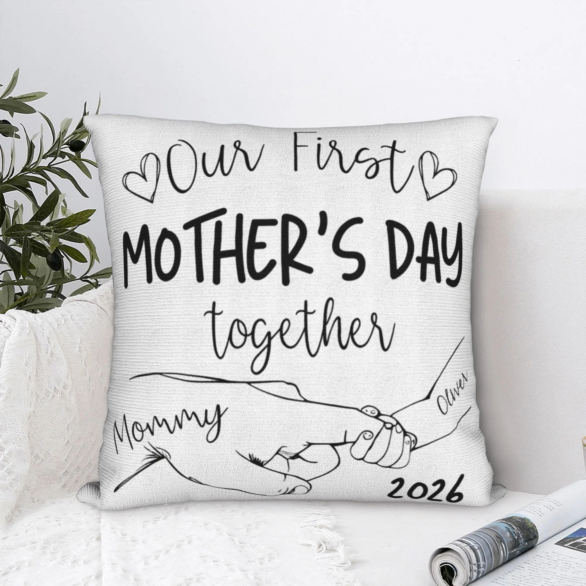 Our First Mothers Day Together Pillow Case  Soft Pillow Cover For Living Room Bed Chair Morden Pillowcases