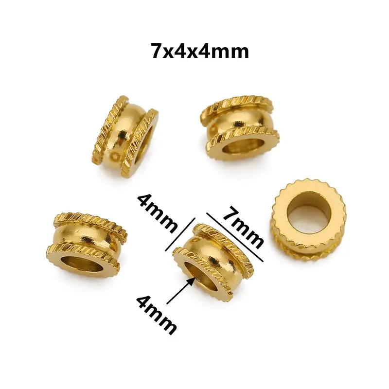 20개 6/7/8/9mm 지름 스테인리스 스틸 루즈 비즈 스페이서 비즈 DIY 쥬얼리 목걸이 용품 팔찌 액세서리