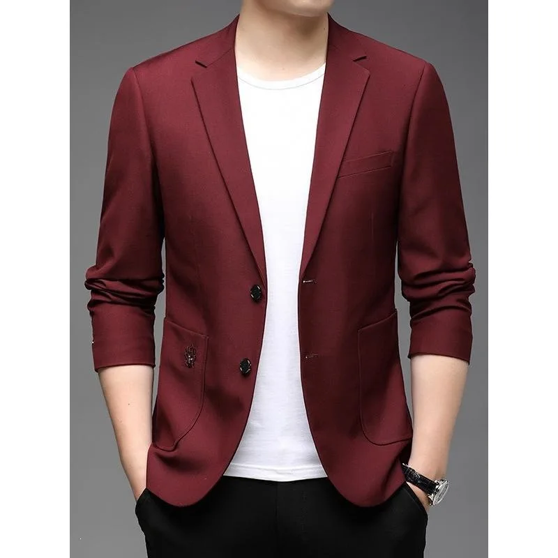 

Red for Men Slim Fit Business Casual Outerwear Children's Apparel No Brand Registered Trademark Spring 2026