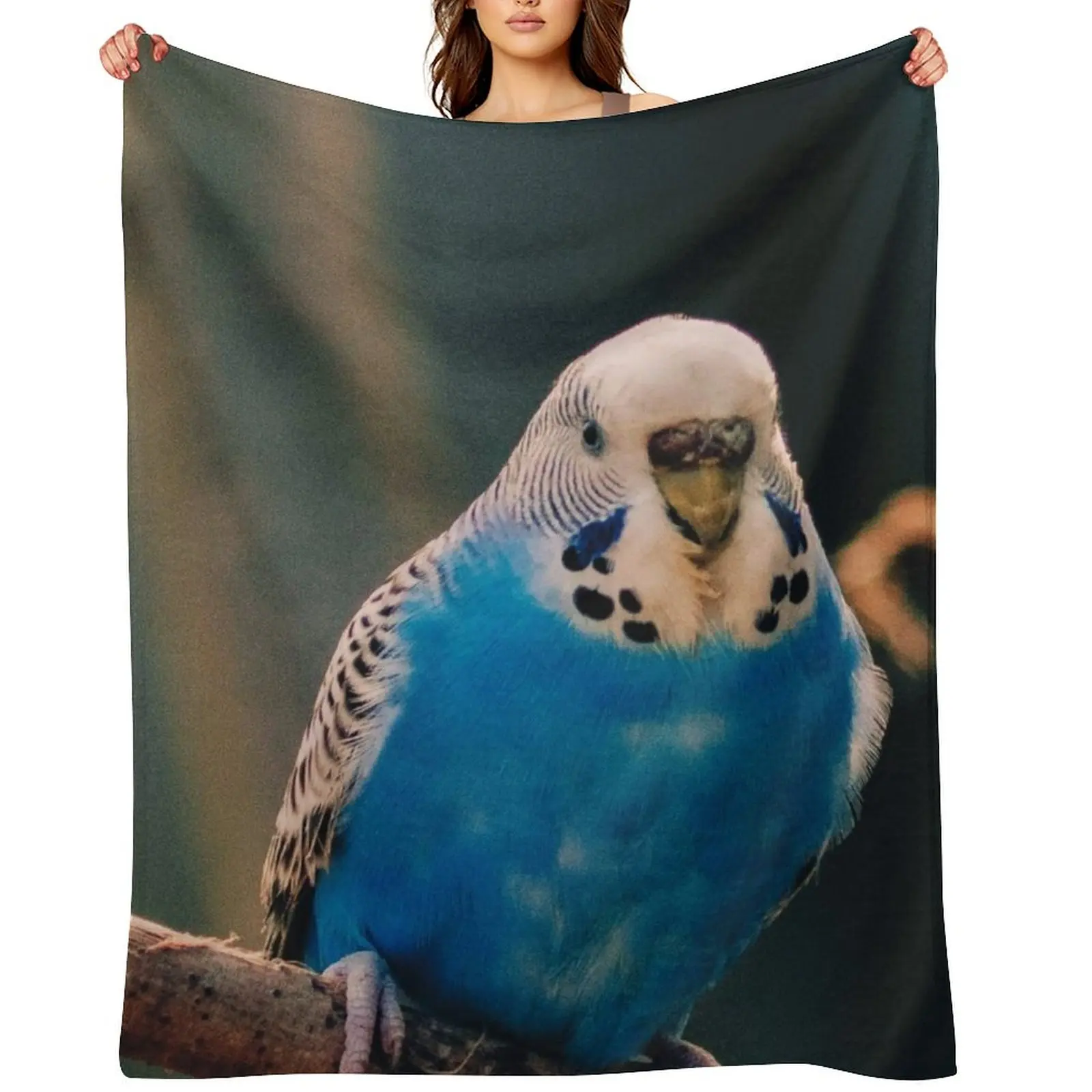 

Blue Budgie Photo Throw Blanket Thermals For Travel Luxury St bed plaid Bed Fashionable Blankets