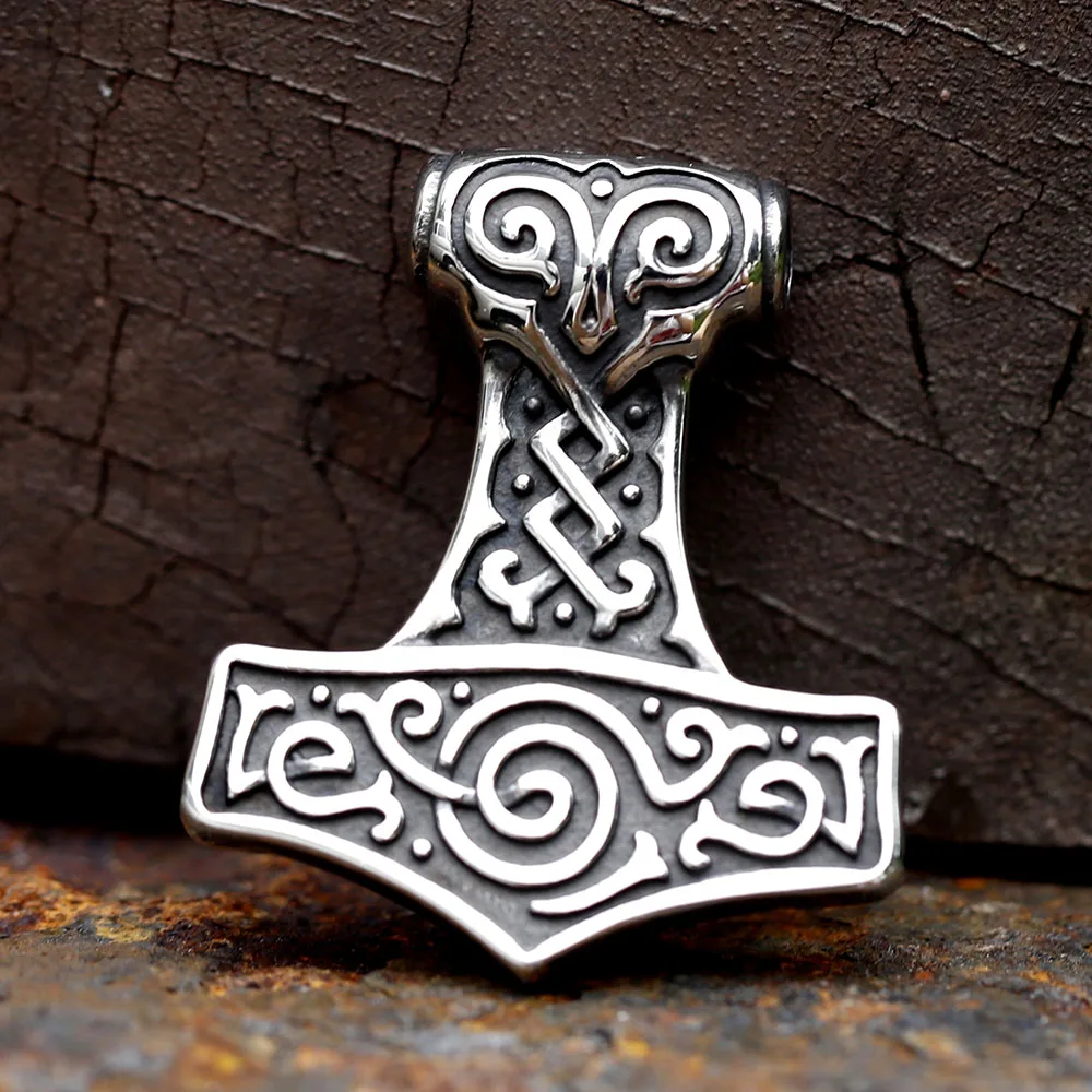 2023 New Style viking Vintage Nordic Thor Thor\'s Hammer Pendant For Men Stainless Steel Necklace Jewelry for gift free shipping