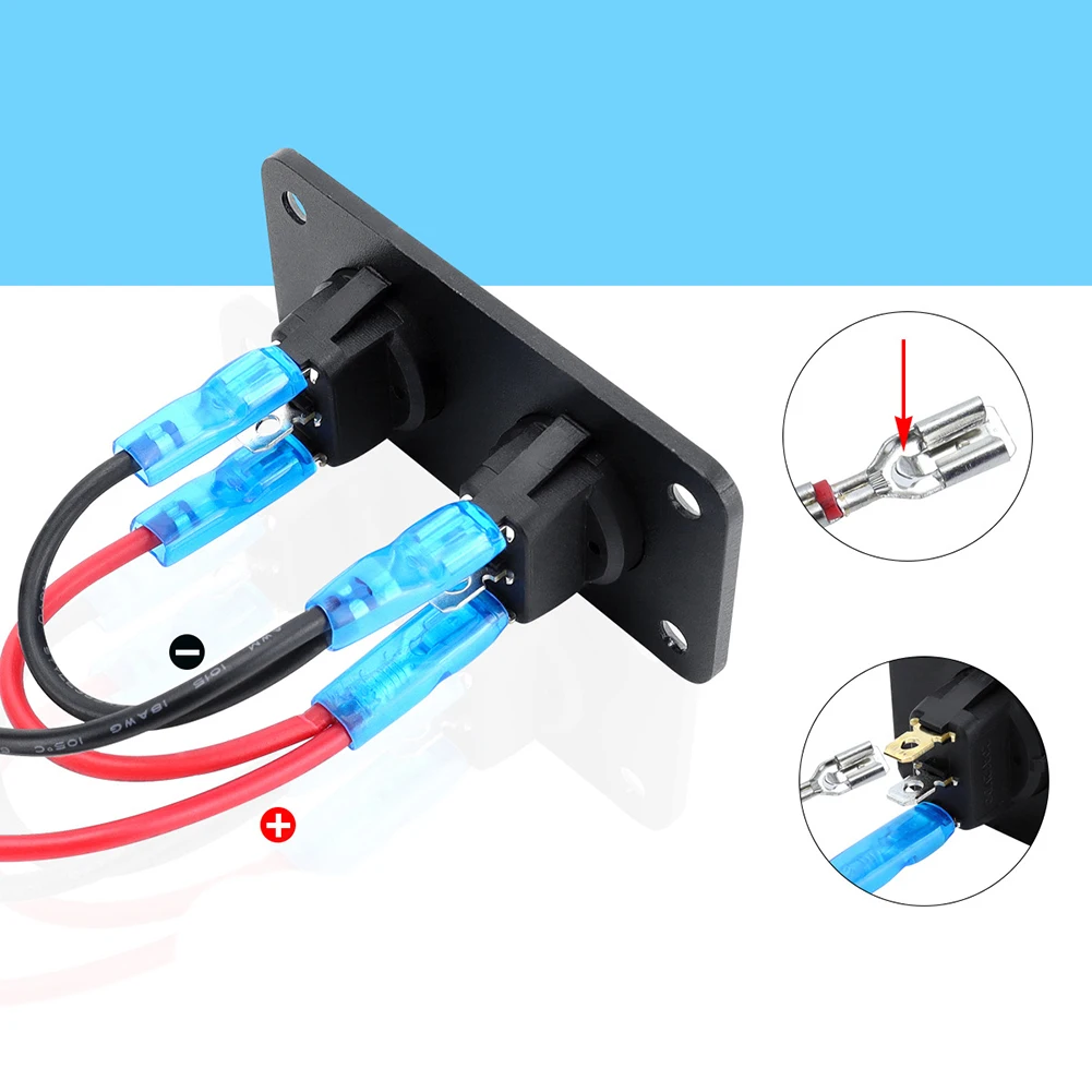 12V DC Switch 3 Gang Rocker Switch Horizontal And Vertical Mounting IP65 Waterproof Install Switch Panel Easily