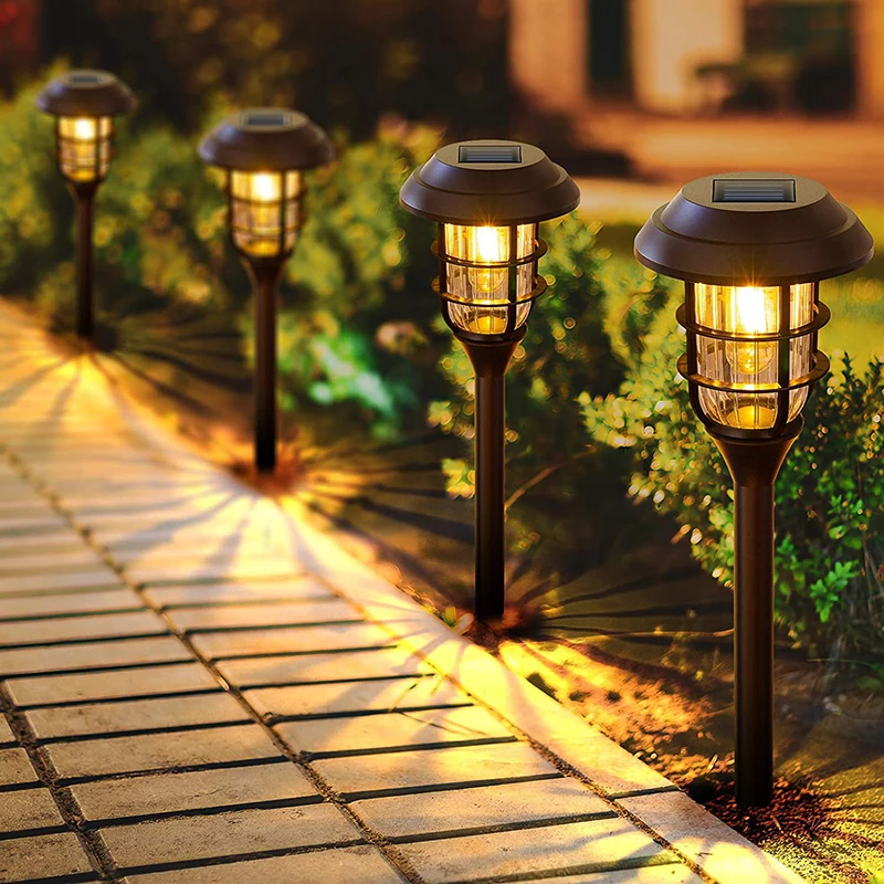 Luci da prato solari impermeabili da 6 pezzi per la decorazione esterna del giardino e del cortile - Luci da pavimento paesaggistiche ad alta efficienza energetica per ville