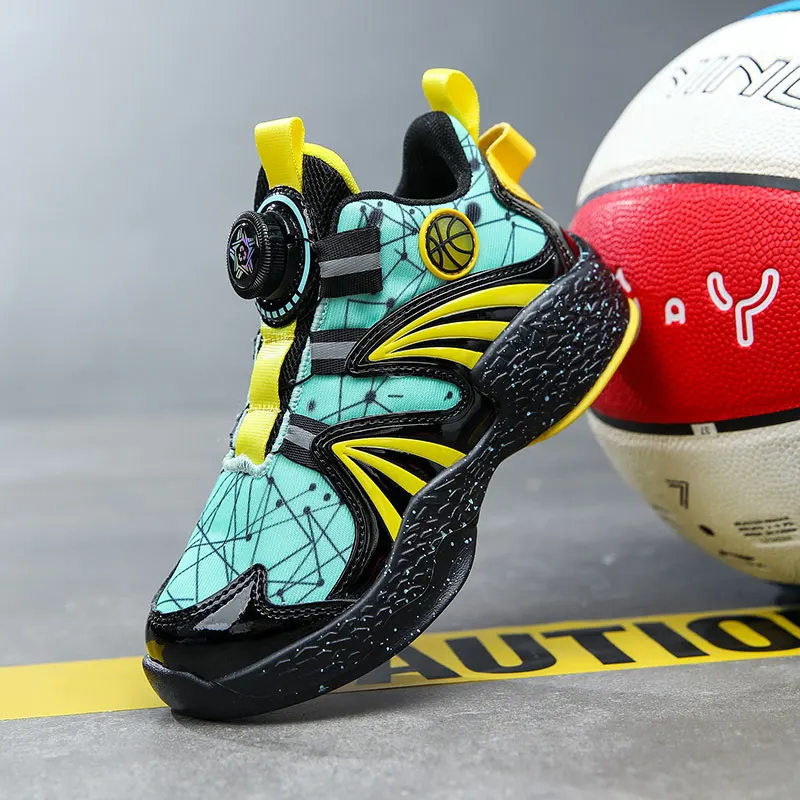 

Childrens Sneakers Casual Sports Cushioning Non-slip Field Training Basketball Shoes High-top School Sports Flat Walking Shoes