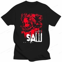 Movie SAW Horror Head Torture T Shirt Men Women Fashion Cotton T-shirt Leisure Vintage Clothes O-Neck Tees Horror Harajuku Tops