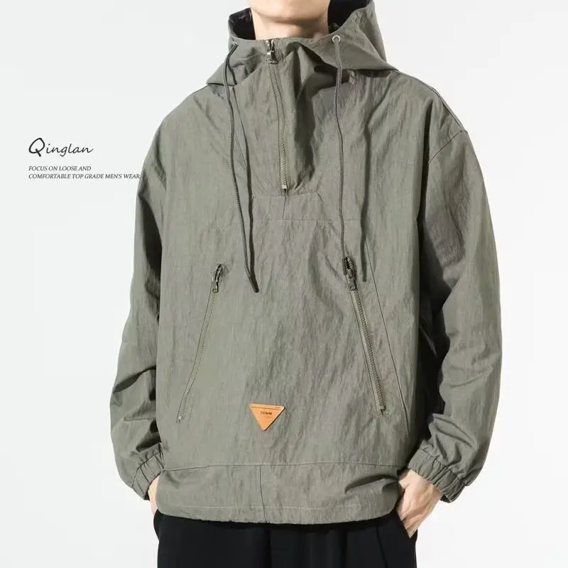 Loose Casual Spor Jaet Autumn Winter Heavyweight Trendy Brand Men's Outerwear Thin Windbreaker Workwear Sle Coat