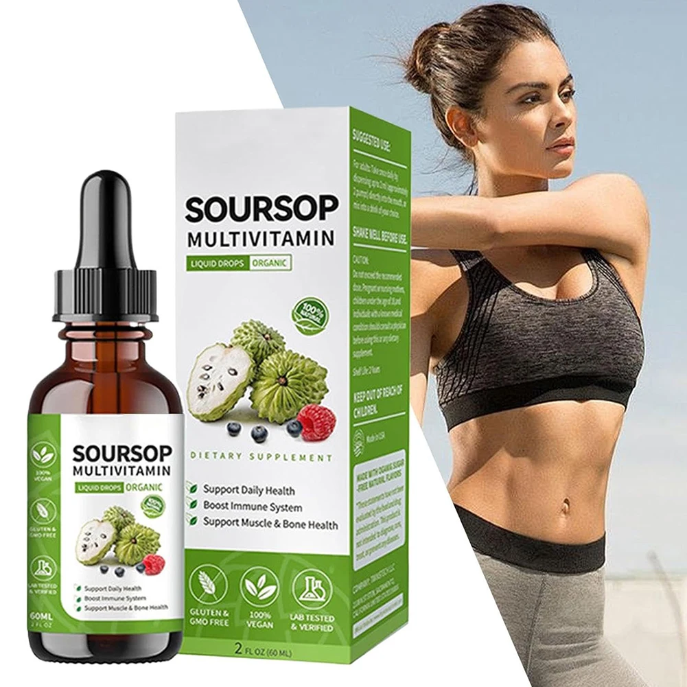 Soursop Graviola Liquid Drops Supports Immune Maintain Health Natural Supplement Soursop Bitters Liquid For Body Well-ness  ﻿