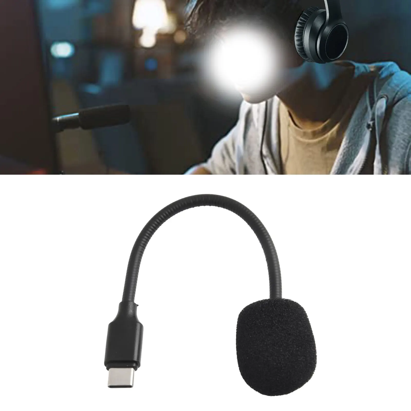 Game Headset Microphone For TypeC For TH10 30 40 Gaming Recording Headset Mic Motorcycles Helmet Head Mounted Microphone