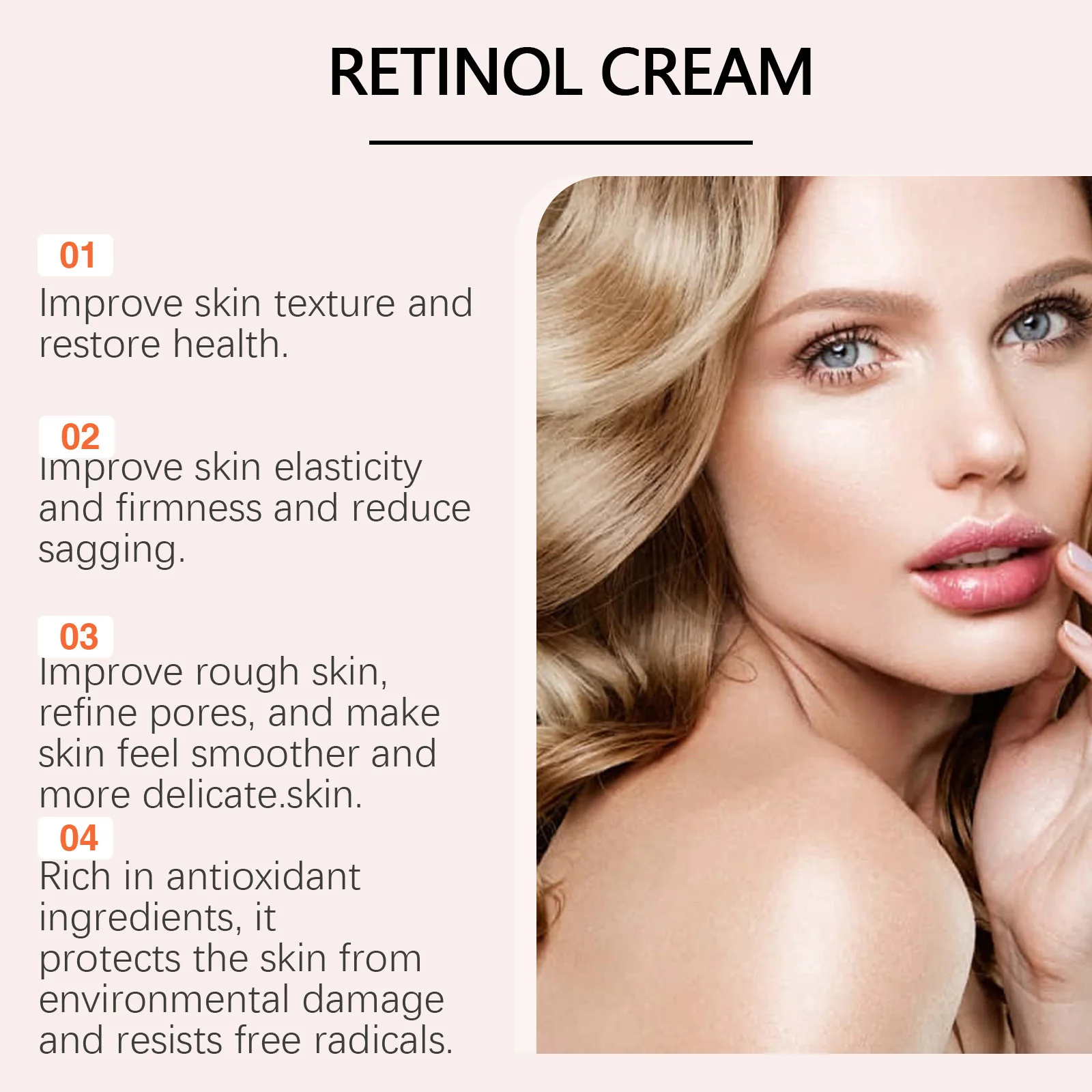 Retinol Face Cream Remove Fine Lines Firming Lifting Brighten Moisturizing Nourish Hydrate Rejuvenation Facial Skincare Product