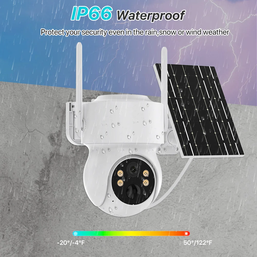 8mp Wireless Solar Camera Outdoor Wifi Pir Human Detection 7800mah Rechargeable Battery 4mp Wifi Security Camera Icsee App