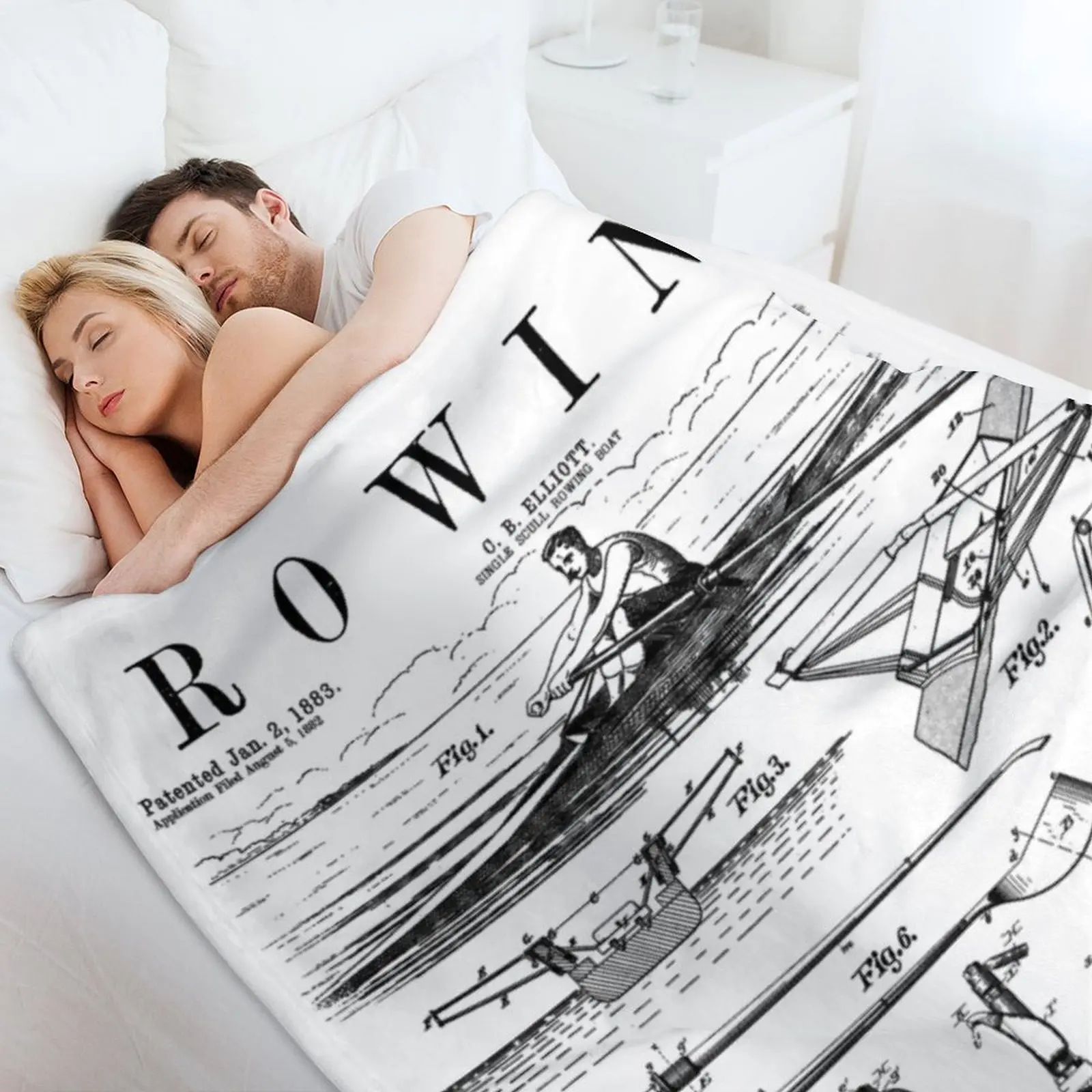 التجديف الرياضة التجديف سكولينج واحد الجمجمة قارب خمر براءات رمي بطانية فاخرة رشاقته الفاخرة الزخارف البطانيات المخصصة #4