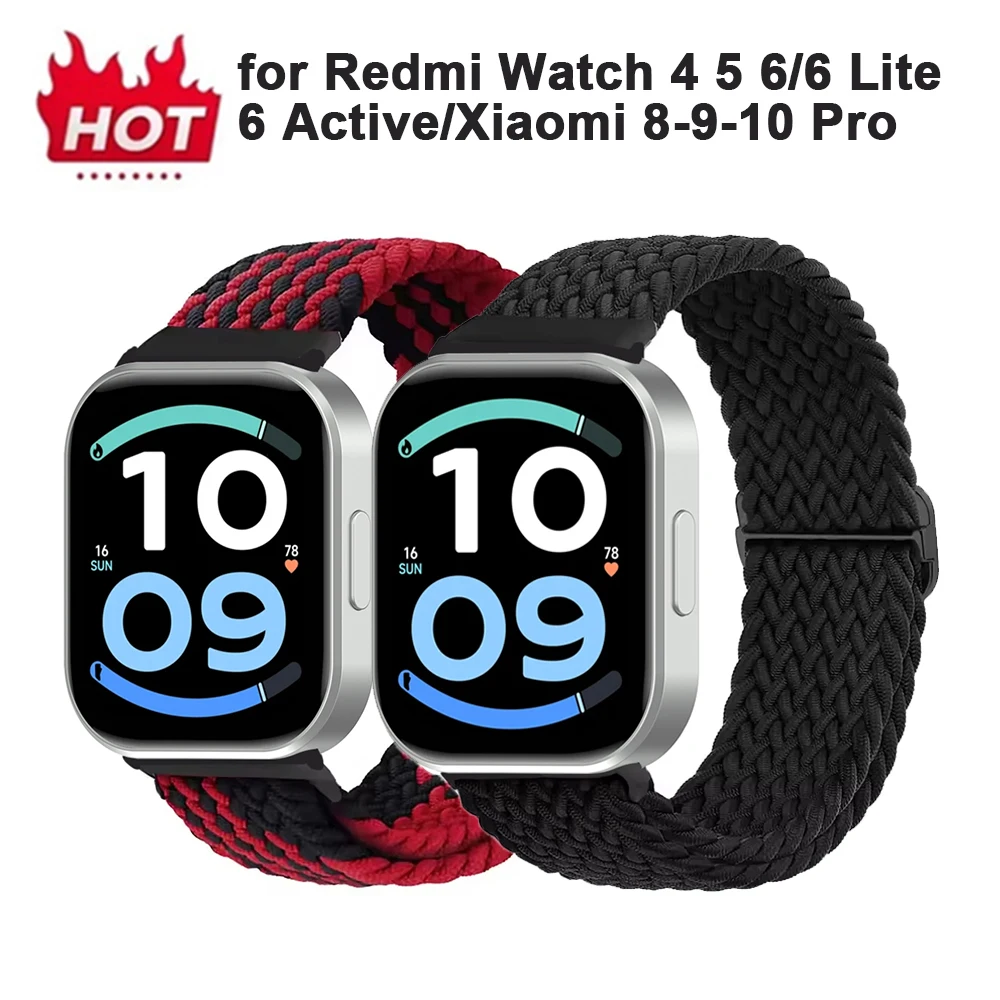 Nylon Loop Strap For Redmi Watch 6 Active 6Lite 6 5 4 Strap Sport Watchband Correa For Xiaomi 10-9-8 Pro Bracelet Accessories