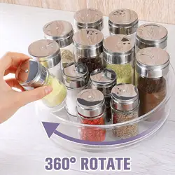 Clear Turntable Organizer  Plastic Rotating Tray Home Spice Rack Cabinet  for Pantry Countertop Kitchen Fridge Bathroom