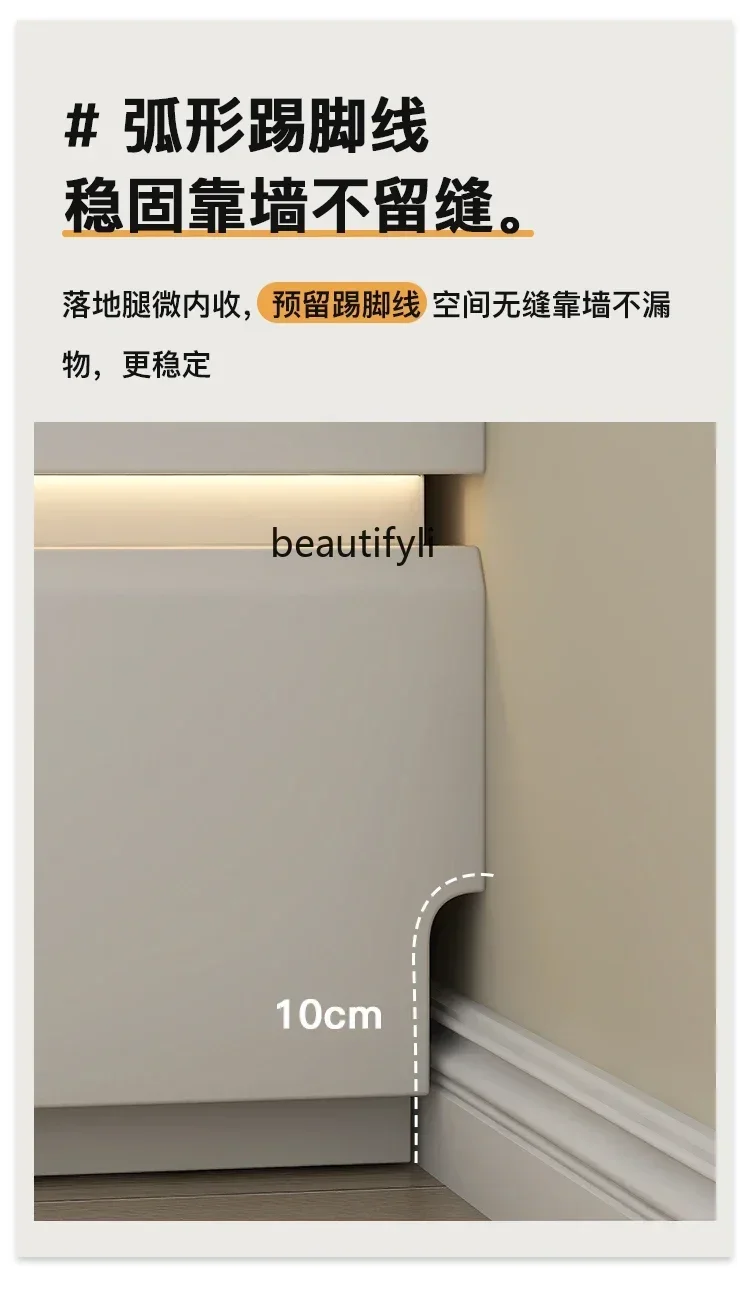 D178 yh Minimalist bedroom, end of bed, multi-functional retractable chest, dresser, integrated makeup table