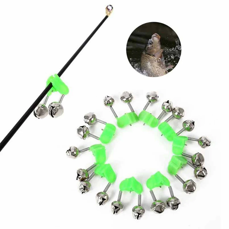 10Pcs/lot Spiral Bells Fishing Bite Alarms Outdoor Night Klem Tip Vissen Accessoire Rod Bell Rod Clamp Accessories