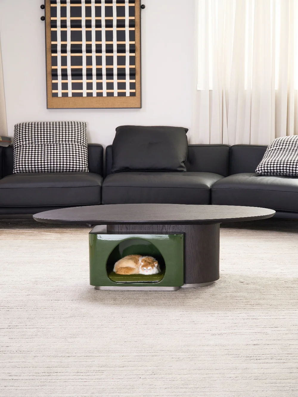 * ☆   Tavolino da Caffè in Pietra Minimalista di Lusso, Grandi Tavoli da Tè in Stile Design Italiano, Arredamento per la Casa