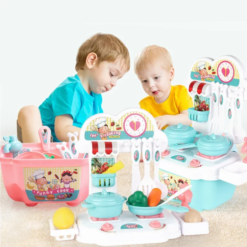 22Pcs Plastic Mini Kids Cooking Toys Set with Play Pots and Pans Cookware Utensils Kids Kitchen Pretend Play Toys for Kids