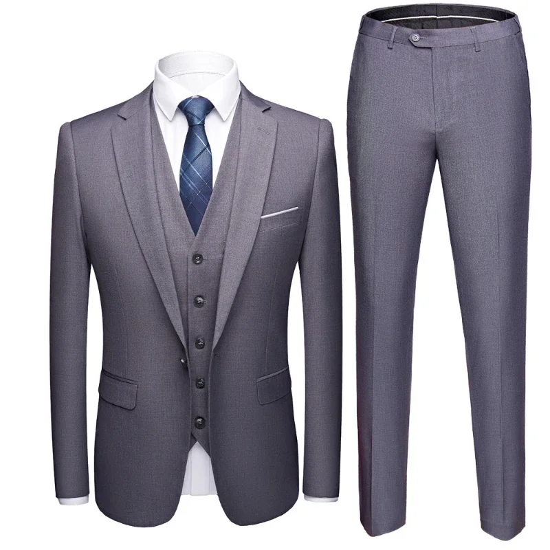 Men Wedding 2 Pieces Suit 3 Set Blazers Full Luxury Coat Pants Design Latest Vest Business 2022 Slim Fit Jacket Trousers