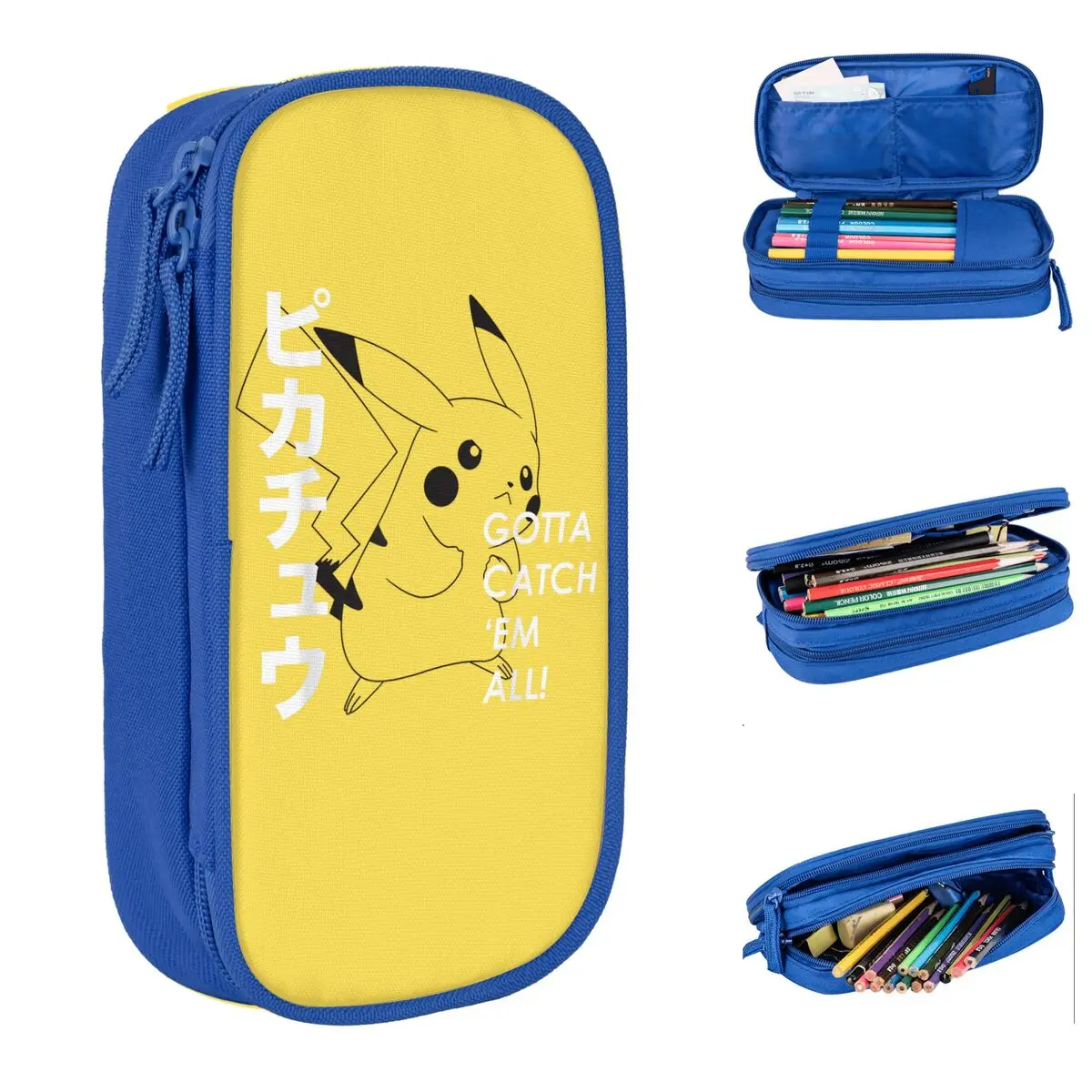 Pokemon Pikachu Em kalem kutusu Pencilcases kalem yakalamak için öğrenci büyük saklama çantası okul malzemeleri hediyeler kırtasiye