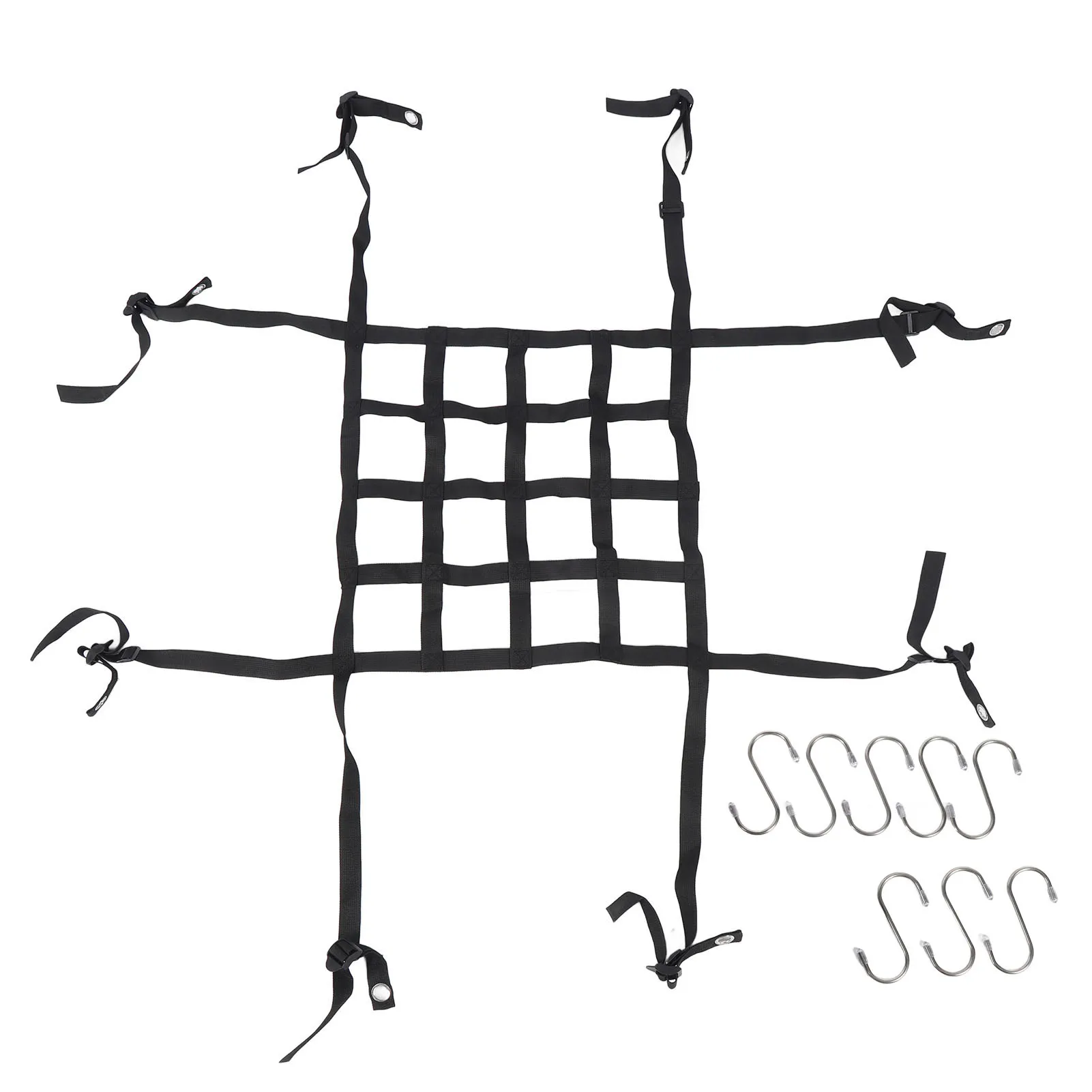 Plant Pot Net Holder Practical Versatile Stainless Steel Hooks Polypropylene Webbing Plant Pot Lifting Net for Large Container