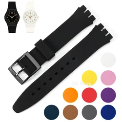 16mm 17mm 20mm Silicone Watch Strap for Swatch 19mm Colorful Rubber Band Sports Replacement Wrist Bracelet Men Women Accessories